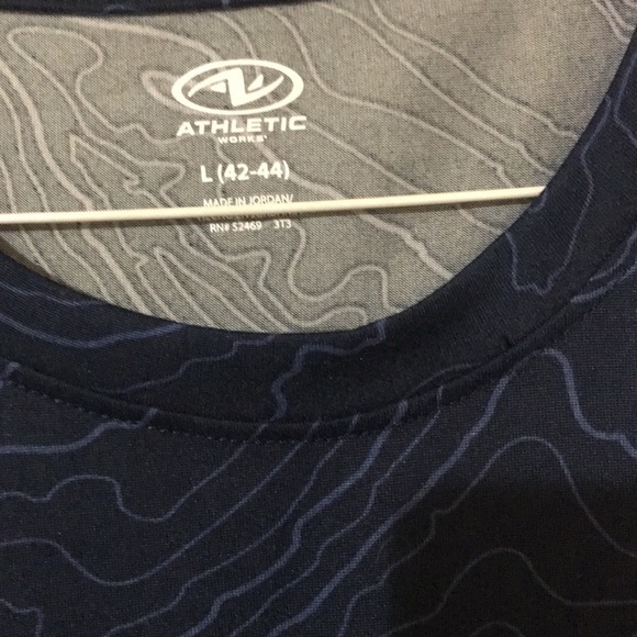 Shorts sleeves Athletic Dri Works large 42/44 navy blue - Picture 2 of 4